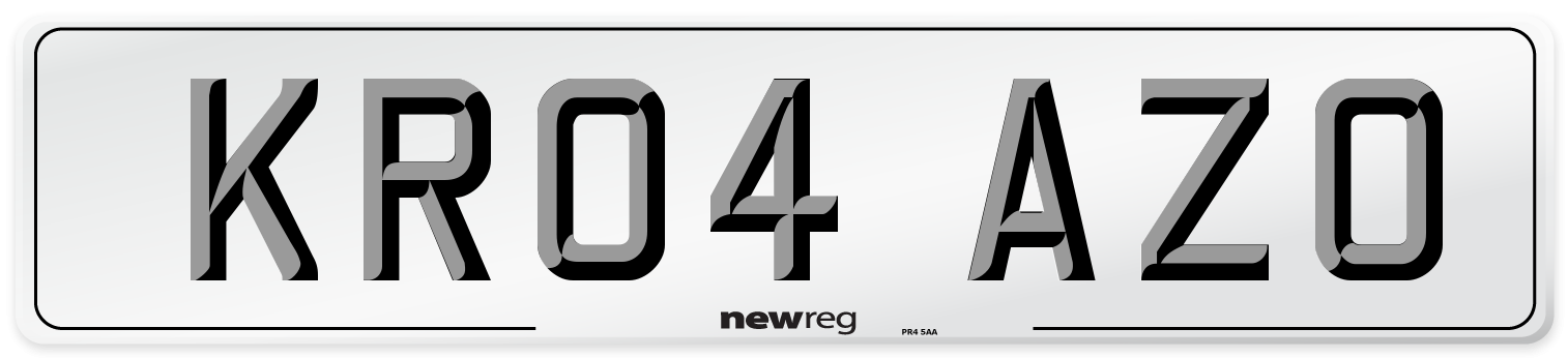 KR04 AZO Number Plate from New Reg